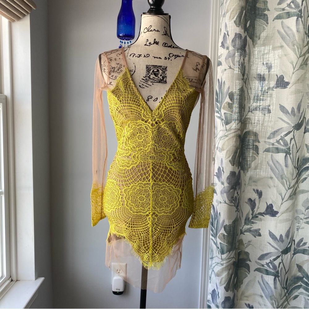 For Love and Lemons Antigua mini dress - Lemon - xs